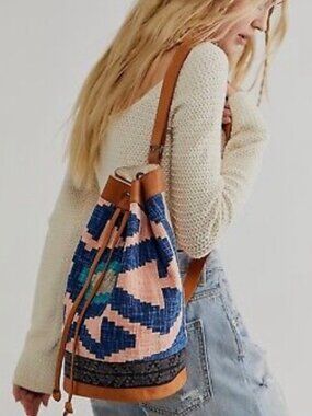 new FREE PEOPLE summer days knit sling backpack